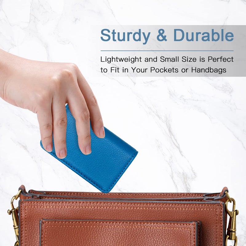 Padike Business Name Card Holder Luxury PU Leather,Business Name Card Holder Wallet Credit card ID Case/Holder For Men & Women - Keep Your Business Cards Clean(Blue) - Image 5